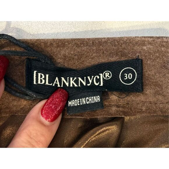 NWT Genuine Leather BlankNYC Lined Straight Wide Pants Women's Size 30 - Picture 5 of 14